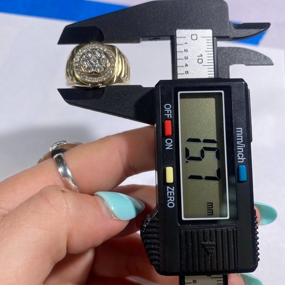 Mens 0.46 ctw Diamond Circle Shaped Ring 10k yg size 10 - Picture 5 of 5